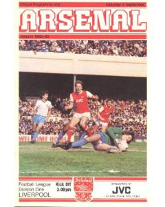 Arsenal v Liverpool official programme 04/09/1982 Football League