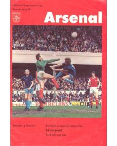 Arsenal v Liverpool official programme 04/10/1977