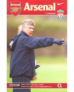 Arsenal v Liverpool official programme 09/04/2004 Premier League