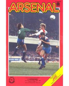 Arsenal v Liverpool official programme 14/12/1985 Canon League