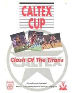 Caltex Cup in Singapore - Arsenal v Liverpool official programme 17/05/1991