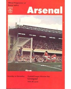 Arsenal v Liverpool official programme 20/11/1976 Football League