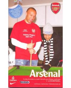 Arsenal v Liverpool official programme 21/12/2008