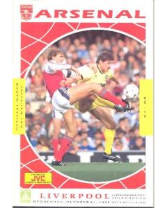 Arsenal v Liverpool official programme 25/10/1989 Littlewoods Cup