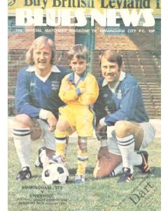 Birmingham City v Liverpool official programme 28/08/1976