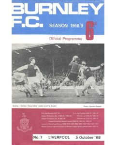 Burnley v Liverpool official programme 05/10/1968