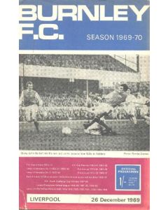 Burnley v Liverpool official programme 26/12/1969
