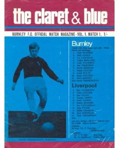 Burnley v Liverpool official programme season 1970-1971