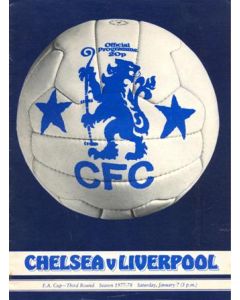 Chelsea v Liverpool official programme 07/01/1978 F.A. Cup