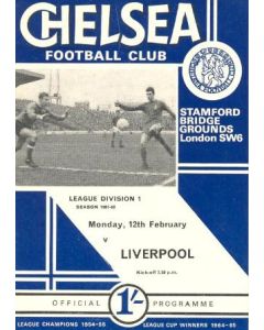 Chelsea v Liverpool official programme 12/02/1968