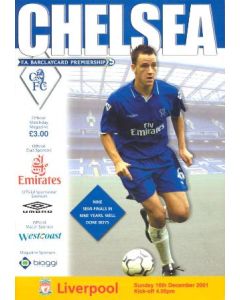 Chelsea v Liverpool official programme 16/12/2001 Premier League