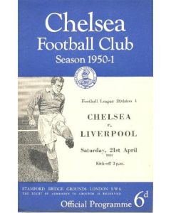 Chelsea v Liverpool official programme 21/04/1951