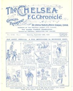 Chelsea v Liverpool official programme 24/09/1921
