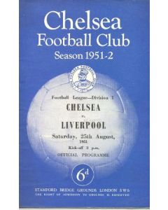 Chelsea v Liverpool official programme 25/08/1951