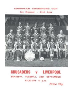 Crusaders v Liverpool football programme