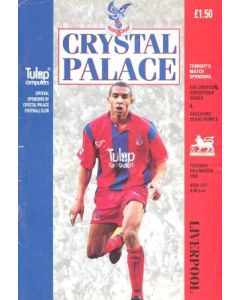 Crystal Palace v Liverpool official programme 23/03/1993