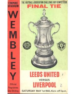 1965 FA Cup Final Programme Leeds United v Liverpool