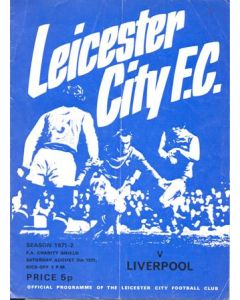 1971 Charity Shield Leicester City v Liverpool official programme 07/08/1971