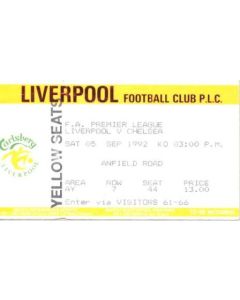Liverpool v Chelsea ticket 05/09/1992
