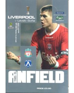 Liverpool v Levski, Sofia, Bulgaria official programme 26/02/2004