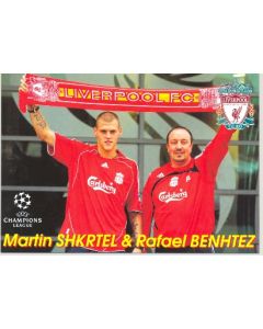 Liverpool, Martin Shkrtel & Rafael Benhtez Russian produced postcard