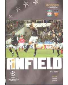 Liverpool v Valencia official programme 30/10/2002 Champions League