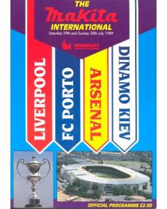 Liverpool v Porto and Arsenal v Dynamo Kiev official double programme 29-30/07/1989 Makita International