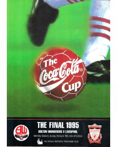 1995 League Cup Final Programme Bolton Wanderers v Liverpool