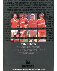 1990 Charity Shield Programme Liverpool v Manchester United