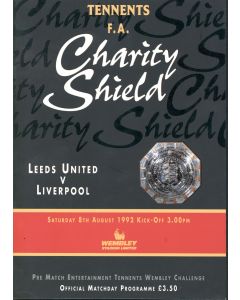 1992 Charity Shield Programme Leeds United v Liverpool