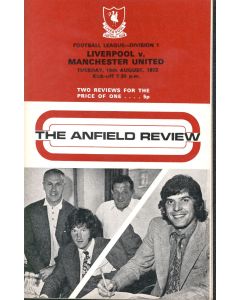 Liverpool v Manchester United Programme 15/08/1972